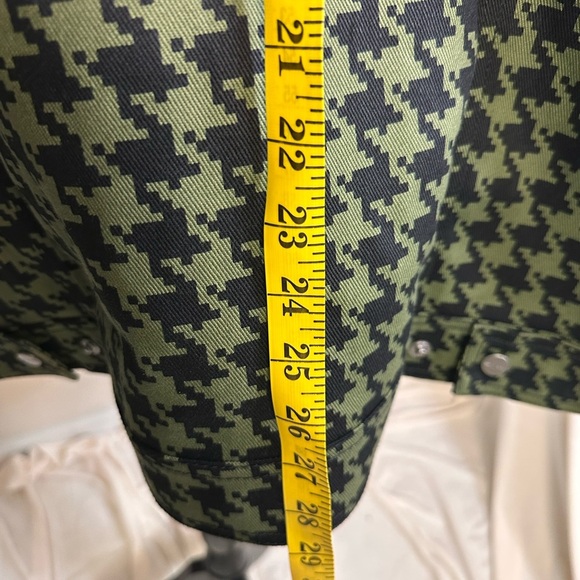Adidas x Ivy Park Twill Heavyweight Jacket Green & Black Houndstooth Sz S NWT - Picture 12 of 17